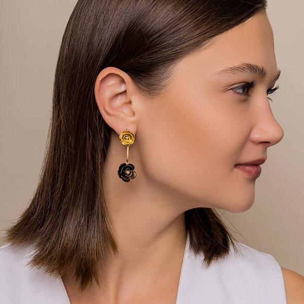 Золотые серьги Francelli Цветы (арт. 1091326жкр) – изображение 4