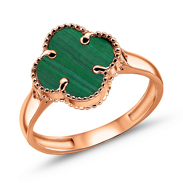 Кольцо из красного золота с малахитом (арт. 154873/10млх) – изображение 1