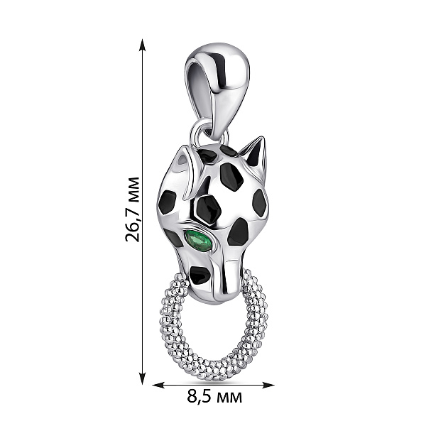 Серебряный кулон с эмалью и фианитами (арт. 7503/4450аз) – изображение 2