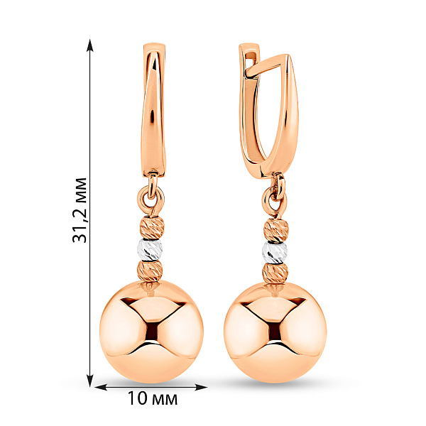 Золотые серьги-подвески (арт. 107325кб) – изображение 2