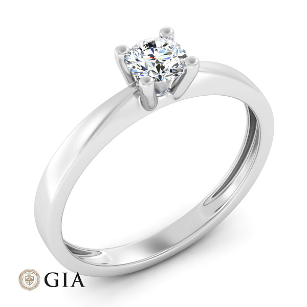 Кольцо из белого золота с бриллиантом (арт. К01108904626б) – изображение 1