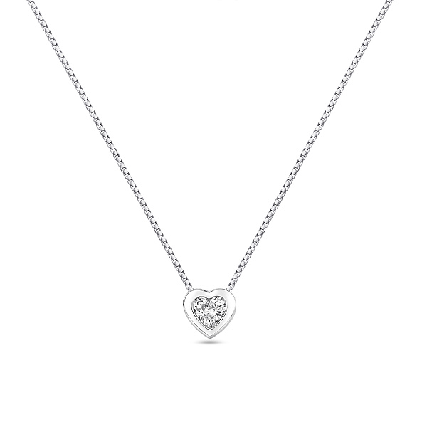 Колье из серебра Сердце с фианитом (арт. 7507/2437) – изображение 1