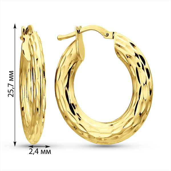 Золотые серьги-кольца (арт. 1091900/25ж) – изображение 4