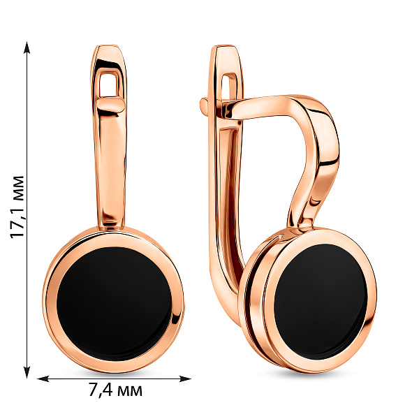 Золотые серьги Лýна с эмалью (арт. 111081/1ч) – изображение 3