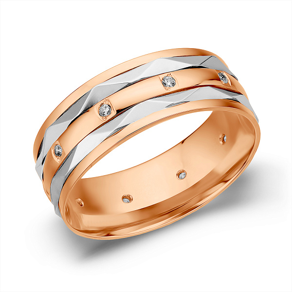 Золотое обручальное кольцо с фианитами (арт. 239252кб) – изображение 1