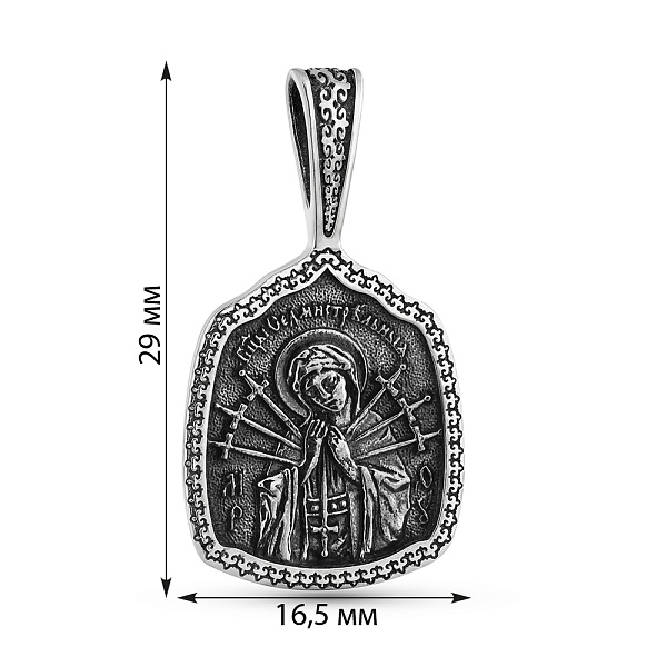 Серебряная ладанка Божья Матерь Семистрельная (арт. 7917/268пю) – изображение 2