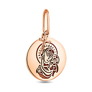 Фото Золотая ладанка Божья Матерь с крестиком (арт. 440997)