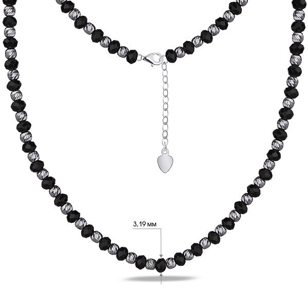 Срібне кольє з оніксом (арт. 7507/928о) – зображення 3