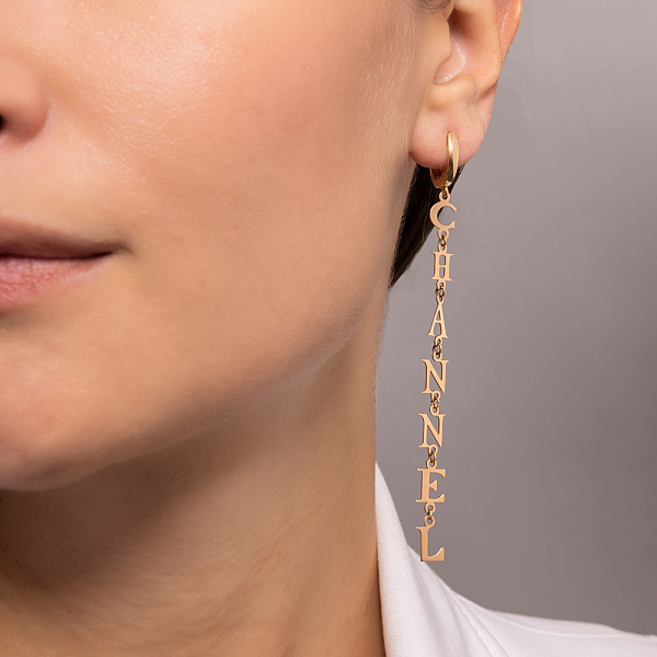 Сережки-підвіски з червоного золота (арт. 108147) – зображення 3