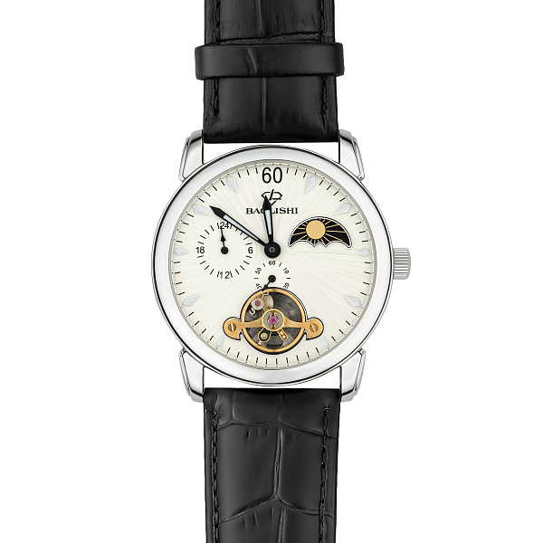 Массивные серебряные часы без камней (арт. 7526/334жч) – изображение 2