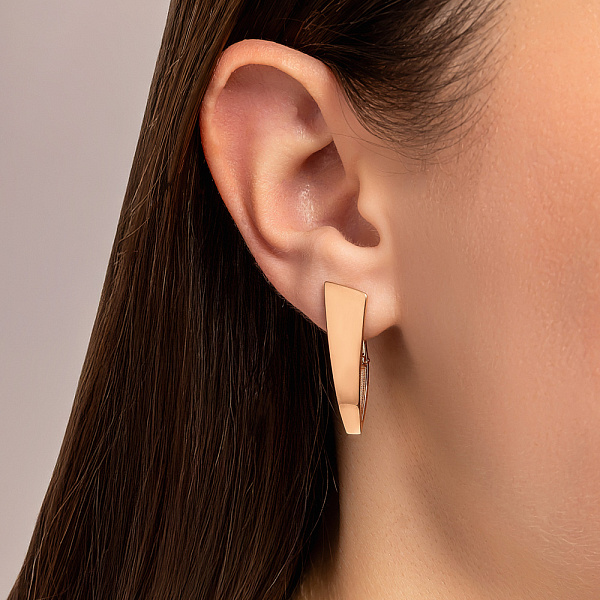 Серьги из красного золота без камней (арт. 110886) – изображение 2