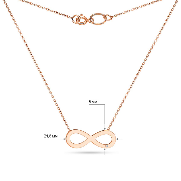 Кольє з червоного золота "Нескінченність" (арт. 352289) – зображення 3