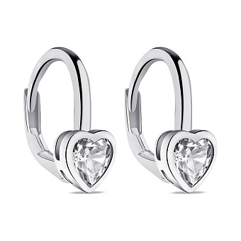 Серебряные детские серьги Сердце с фианитами (арт. 7502/3798)