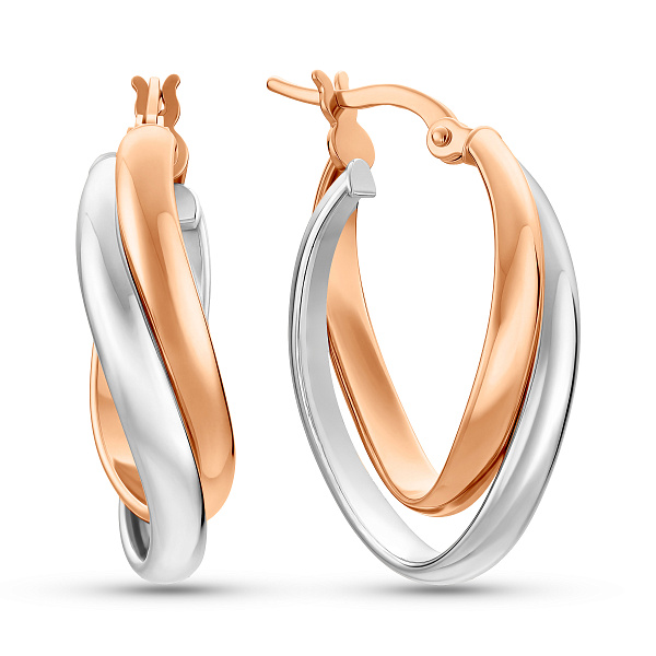 Серьги из красного и белого золота (арт. 106909/25кб) – изображение 1