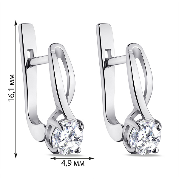 Серьги из серебра с фианитами (арт. 7502/390сп) – изображение 2