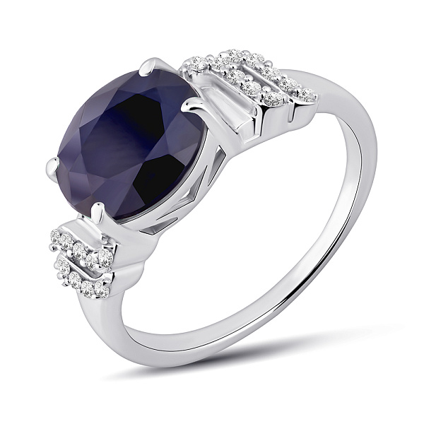 Массивное серебряное кольцо с сапфиром (арт. 7501/2162667Спс) – изображение 1