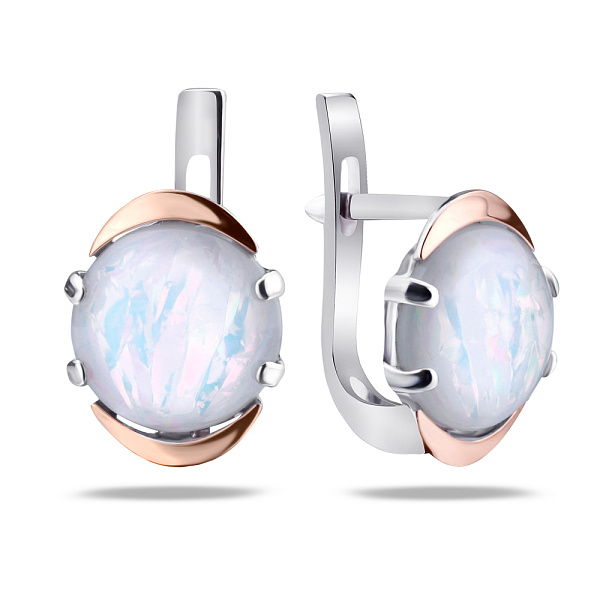 Серебряные серьги с опалом (арт. 7202/242Побсп) – изображение 1