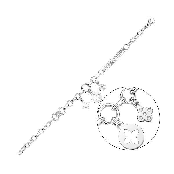 Браслет з білого золота з підвісками (арт. 326746бП3) – зображення 1
