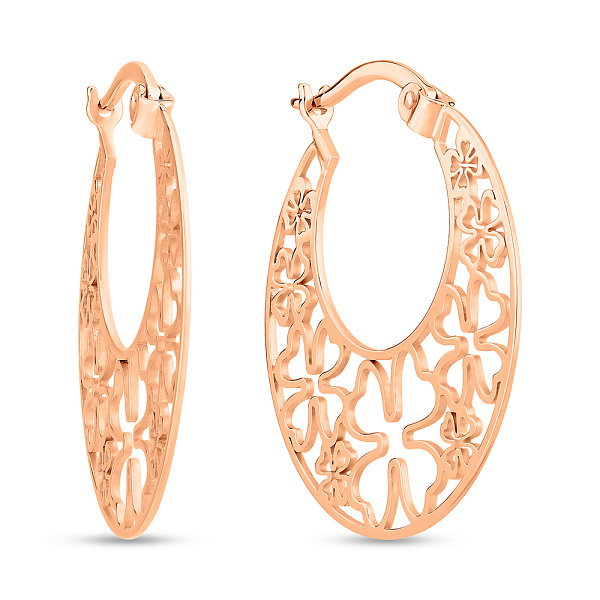 Золотые серьги с узором (арт. 111312) – изображение 1