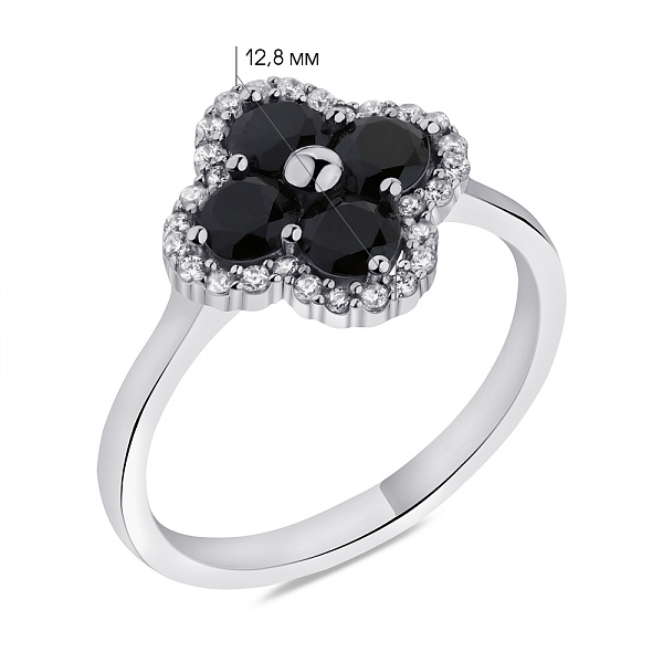 Серебряное кольцо с фианитами (арт. 7501/6270ч) – изображение 2