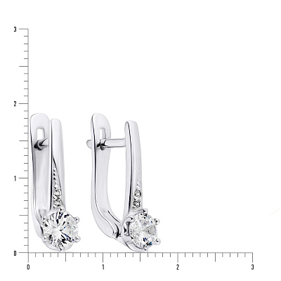Срібні сережки з білими фіанітами (арт. 7502/25053)
