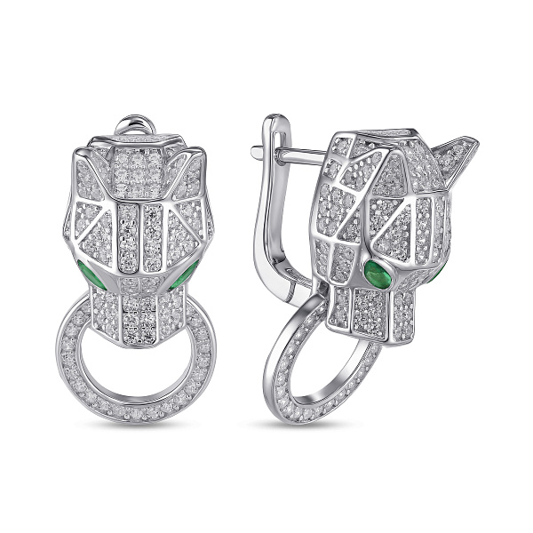 Серебряные серьги с фианитами (арт. 7502/10085аз) – изображение 1