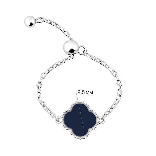 Срібна каблучка Конюшина з регульованою довжиною (арт. 7501/8390/9ос) – зображення 2