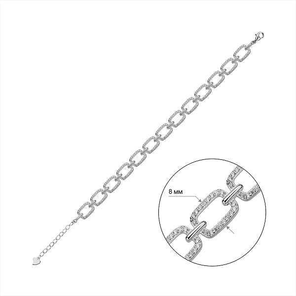 Серебряный браслет с россыпью фианитов (арт. 7509/4914) – изображение 2