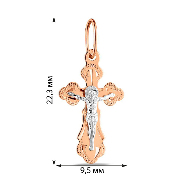 Золотий натільний хрестик з розп'яттям (арт. 514101а) – зображення 2