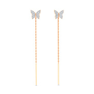 Фото Золоті сережки-протяжки Метелики з фіанітами (арт. 110040)
