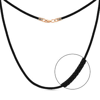 Фото Шелковый ювелирный шнурок с золотым замком (арт. 11203-1Т)