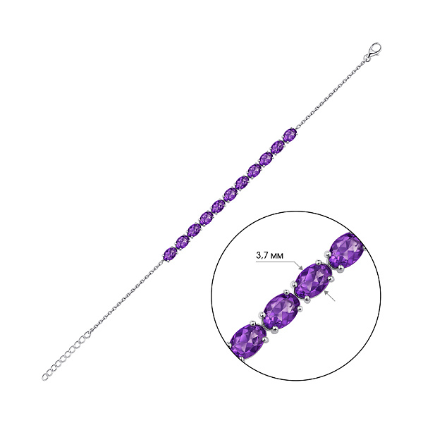 Серебряный браслет с аметистом (арт. 7509/2190820А) – изображение 2