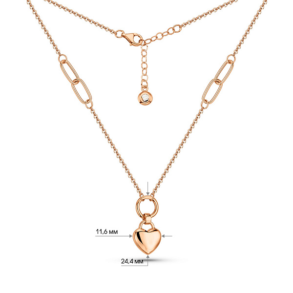 Золоте кольє Серце (арт. 352672) – зображення 3