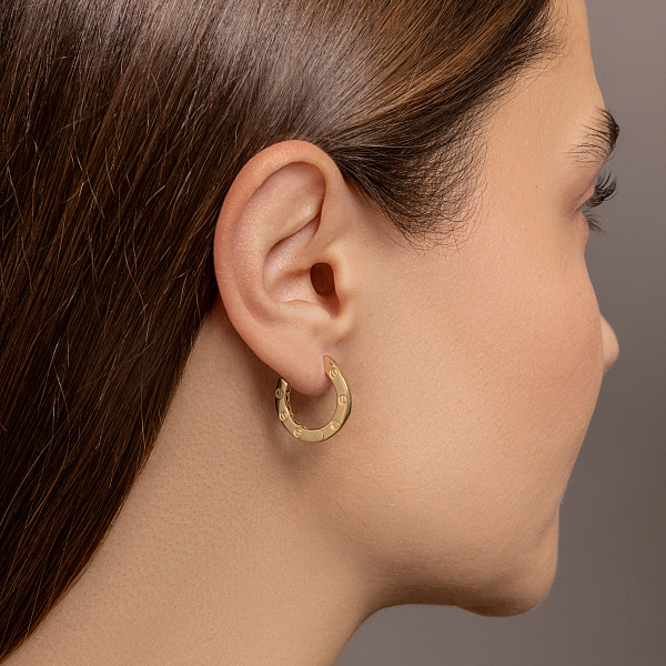Серьги-кольца из желтого золота (арт. 108535/20ж) – изображение 3