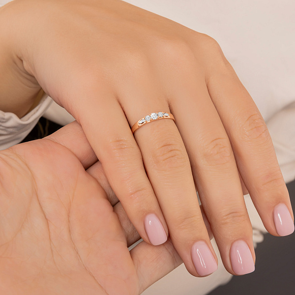 Золотое кольцо с бриллиантами (арт. К011027) – изображение 2