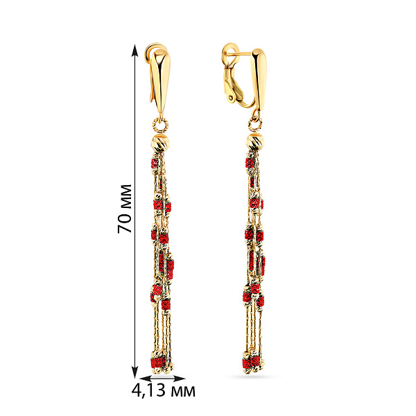 Золотые серьги Francelli в комбинированном цвете металла (арт. 108031жк) – изображение 6