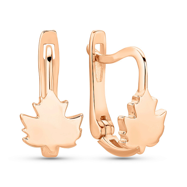 Золотые серьги Листики  (арт. 1091233) – изображение 1