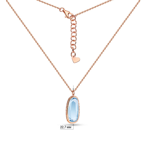 Золотое колье с голубым кварцем (арт. 352382Пкг) – изображение 3