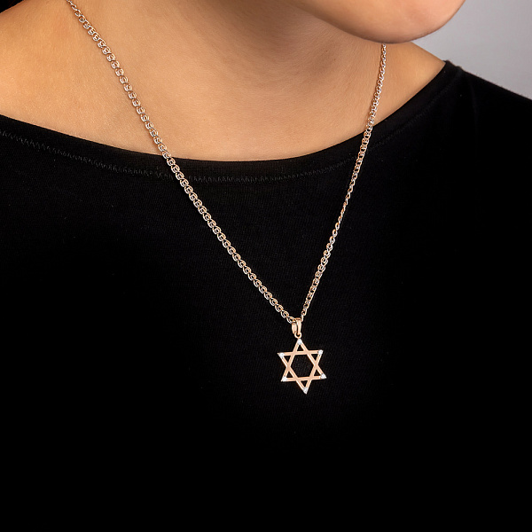 Золотая подвеска «Звезда Давида» с фианитами (арт. 440351) – изображение 3