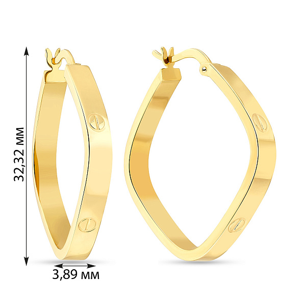 Серьги-кольца из желтого золота (арт. 108663/30ж) – изображение 2