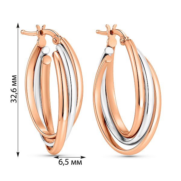 Серьги из красного и белого золота (арт. 105971/30кб) – изображение 2