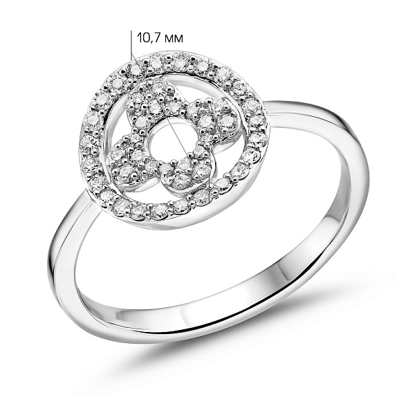 Золотое кольцо с бриллиантами (арт. К341506020б) – изображение 5