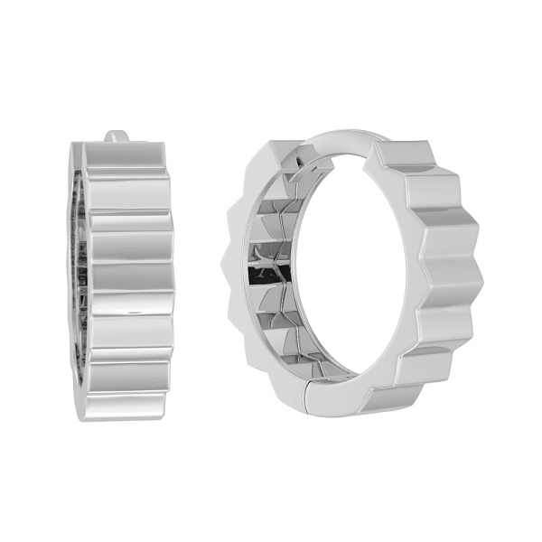 Серьги-кольца из белого золота (арт. 108746/15б) – изображение 1