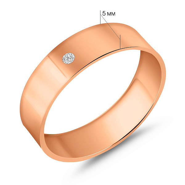 Золотое обручальное кольцо - комфорт с бриллиантом (арт. К239180) – изображение 7