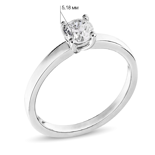 Кольцо из белого золота для помолвки с бриллиантом (арт. К01116204016б) – изображение 3