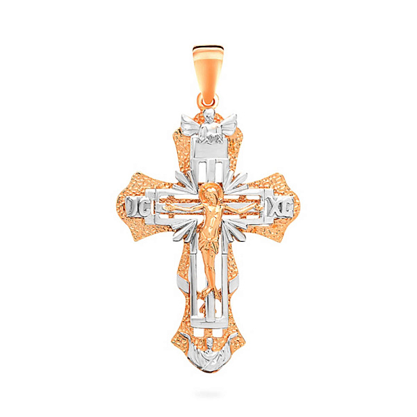 Золотой нательный крестик с распятием (арт. 501557кб) – изображение 1