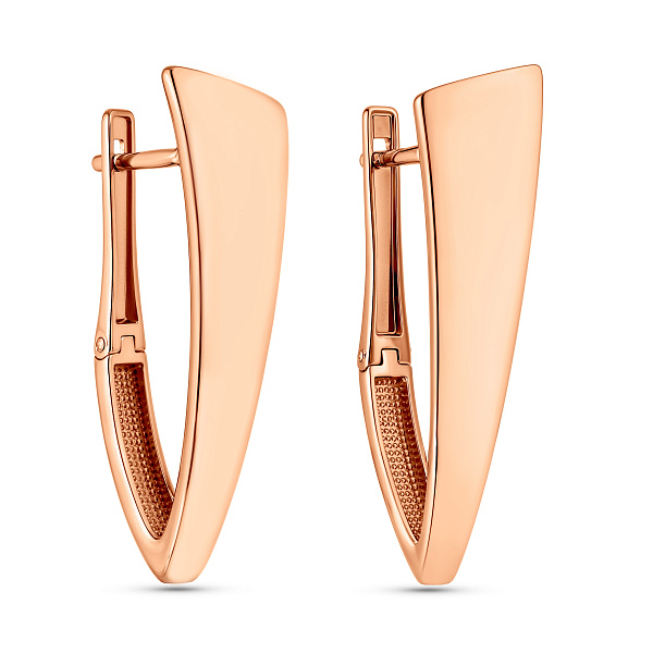 Серьги из красного золота без камней (арт. 110886) – изображение 1