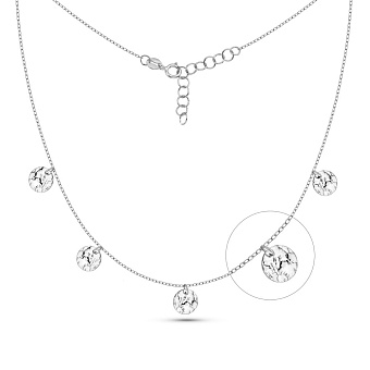 Фото Кольє з білого золота Монети з підвісками (арт. 352613б)