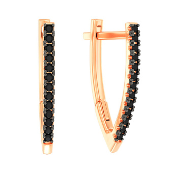 Серьги из красного золота с бриллиантами (арт. С011191015ч)