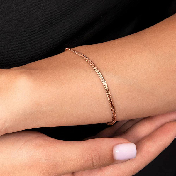 Золотой цепочный  браслет на руку плетения Снейк (арт. 314202п) – изображение 2